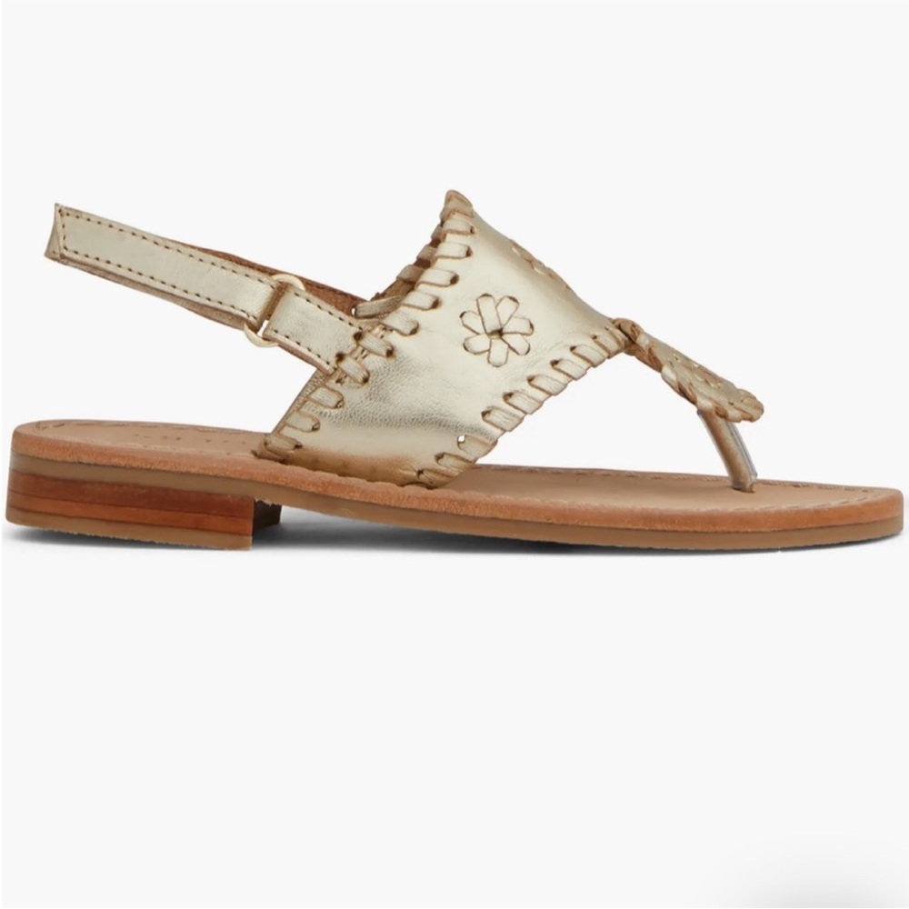 NEW Kid Jack Rogers Gold Sandals - Picture 3 of 7